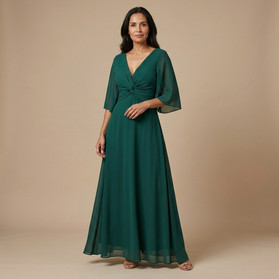 Lucía: Elegante vestido de chiffon con escote en V