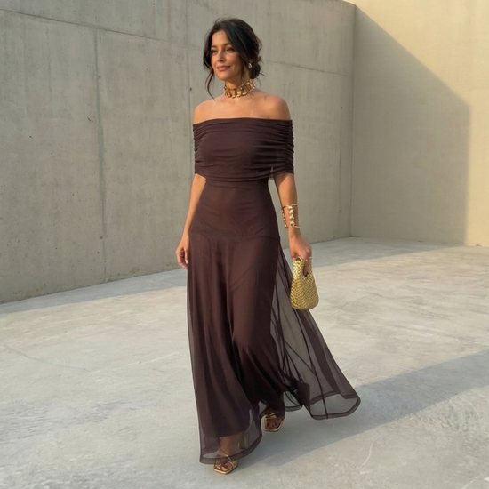 Uma - Vestido largo y fluido con diseño elegante