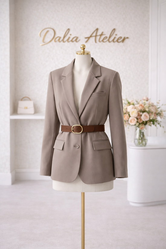 Chaqueta de traje para mujer primavera nueva cinturón decoración prendas de vestir moda