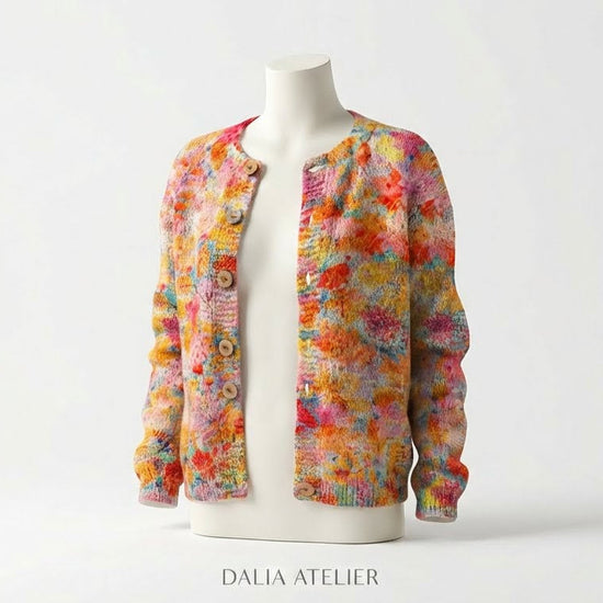 ESTELLE | Cárdigan de Hojas de Arce de Punto Suave