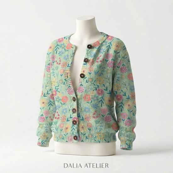 ALEAH | Cárdigan Floral de Punto Suave