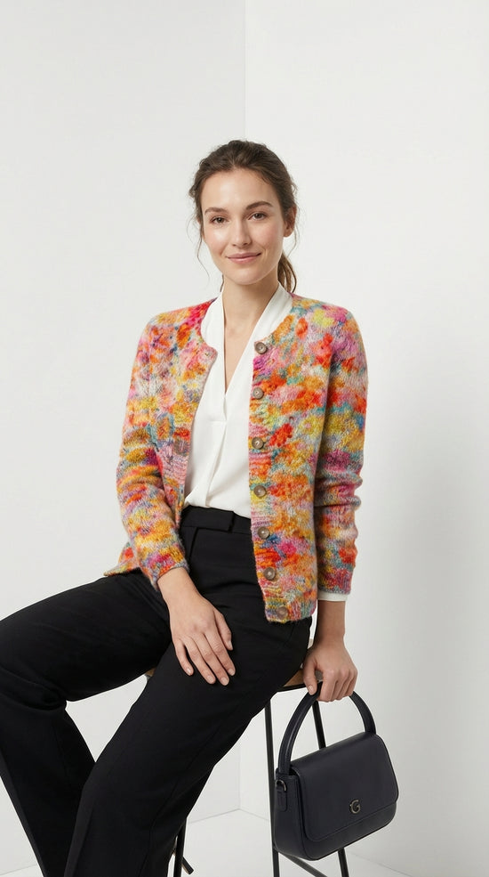 GWEN | Cárdigan Floral de Punto Suave