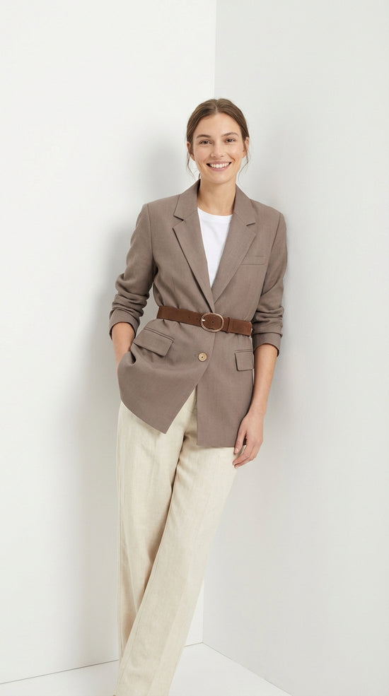 Chaqueta de traje para mujer primavera nueva cinturón decoración prendas de vestir moda