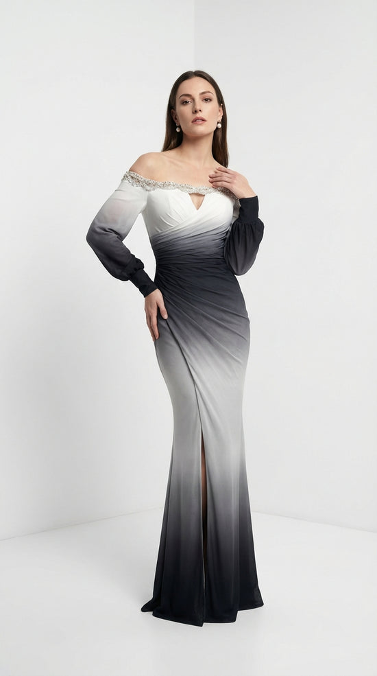 Julitta Vestido Maxi Ombre con Hombros Descubiertos