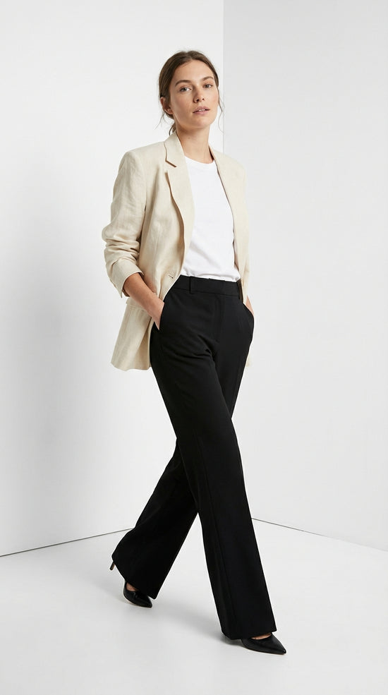 Pantalones de traje de cintura alta para mujer