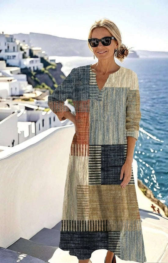 Dalia Atelier - Vestido cuello redondo con estampado