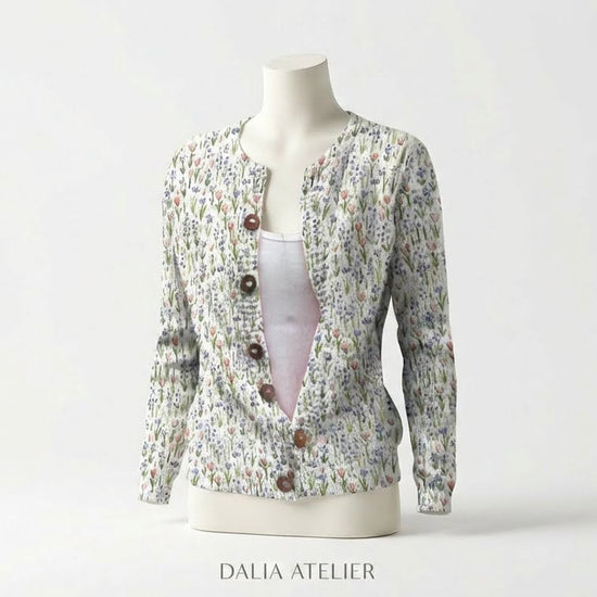 MICHELLE | Cárdigan Floral de Punto Ligero