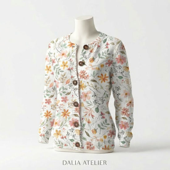 GRACE | Cárdigan Floral de Punto Suave