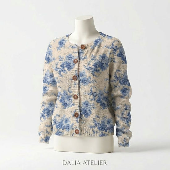 LIANNE | Cárdigan Floral Artístico de Punto Suave