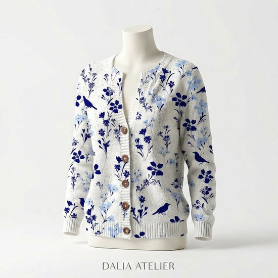 MAYLEE | Cárdigan Floral Vintage de Punto Suave
