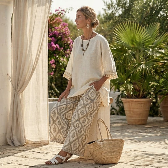 Ilaria – Top sofisticado y pantalones casual, look elegante y cómodo